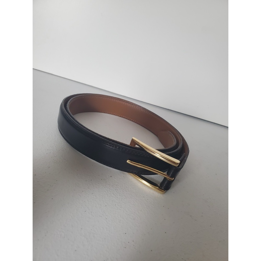 Allen edmonds belt Mens 40 Black Leather Usa 73001